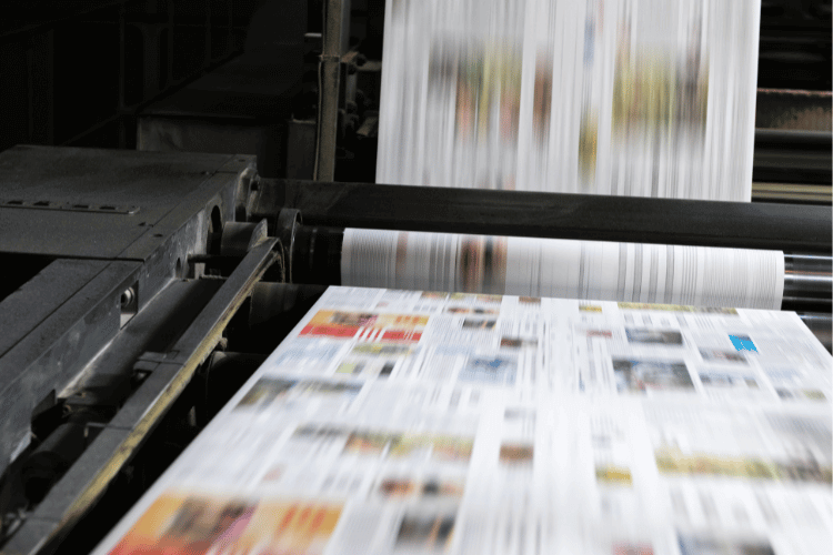 Newspaper Printing Press in a Printing Plant